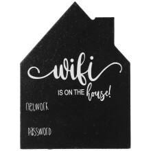 Wooden Blackboard Style House Shape Wifi Password Sign for Home Office and Cafe Decor Easy to