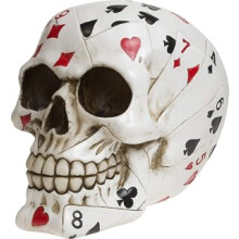 Now Dead Mans Hand Skull Figurine 17cm White