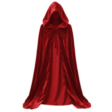 Red Velvet Length Hooded Cape for Kids,120cm/47.24 inch Grim Reaper