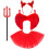 4pc Kids Devil Costume Accessories Includes Red Feather Wings, Devil 1