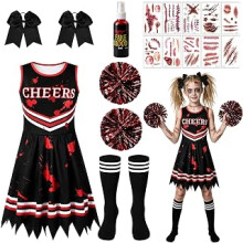 Costume Kids, Dead Cheerleader Dress Up Set Includes Skirt Socks Bows