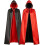 Sided Black Red Hooded Cloak Reversible Satin Robe for Vampire Witch 1
