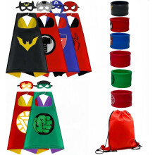 for Kids Hero Costume Capes with Masks and Wristbands Slap Bands Fit for boy and girls Dress up and Holiday Costumes Halloween Christmas (6 Pcs)
