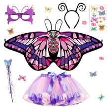 6 Pcs Butterfly Costume Kids Girls, Fairy Costume Cosplay Fancy Dress