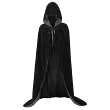 Halloween Cloak with Hood, Vampire Cape Witches Cloak Adult Halloween Costumes for Women and Men (Large, Black)