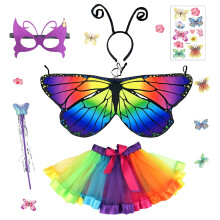 Kids Girls, 6 Pcs Fairy Costume Set with Butterfly Wings Headband