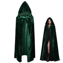 Green Cloak, Unisex Adult Medieval Cloak Green Cape, Halloween
