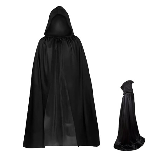 Black Cloak,180Cm Costume Black Cape,Grim Reaper Vampire Witch