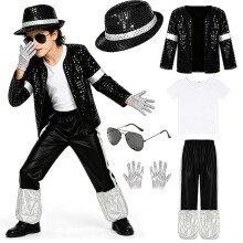 7PCS Star Costume Set for Boys King Of Pop Musician Costume King Of
