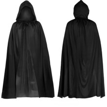 140CM Black Cloak Costume Black Cape Wizard Costume Adult Cos Grim