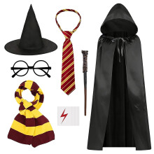 7pcs Wizard Costume Accessories Set Halloween Fancy Dress Outfit