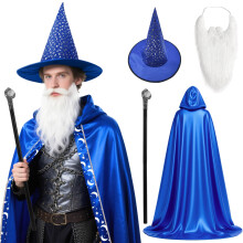 Halloween Cosplay Wizard Costume Cloak Stars Magician Cape Robe | Cosplay, Stars, Magician Cape Robe