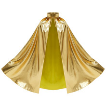 Gold Gilding Cloak Full Length Cape Shiny Metallic Cosplay Robe Bling