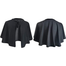 Dragons Den Adults Black Mantle Half Cape Cosplay Cloak Halloween Fancy Dress Costume Accessory