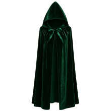 Green Cloak, Unisex Adult Cape for Halloween and Christmas, Medieval Costume Accessory for Role-Playing and Themed Parties, 150 cm/ 59 inch Long