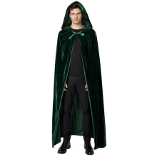 1Pcs Green Cloak with Hood 170cm, Green Traitors Cloak for Cosplay and Gothic Events, Long Green Cape for Themed Parties and Stage Performances