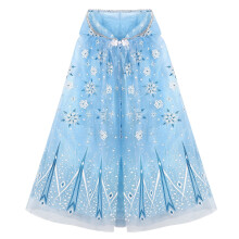 Princess Hooded Cape Blue Sparkling Snowflake Cape Princess Fancy Dress Accessories for Girls Carnival Party Cosplay Birthday Gift