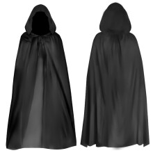 Halloween Black Hooded Cloak Reaper's Mantle Black Devil's Cloak Cosplay Prom Party Halloween Masquerade Adult Children's Fancy Costume