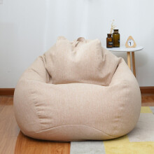 (80 x 90cm, Khaki) New Extra Large Bean Bag Chairs Couch Sofa Cover Indoor Lazy Lounger For Adults Kids Promotion Price