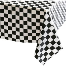 54x108 Black and White Checkered Table Cloth Racing TableCloth Party
