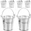 6pcs Miniature Gardening Buckets with Handles, Small Silver Iron 1