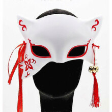 Fox Mask Japanese Anime Cosplay Masks Kabuki Kitsune Masks Half Face Festival Masquerade Party Props Halloween Rave Cost
