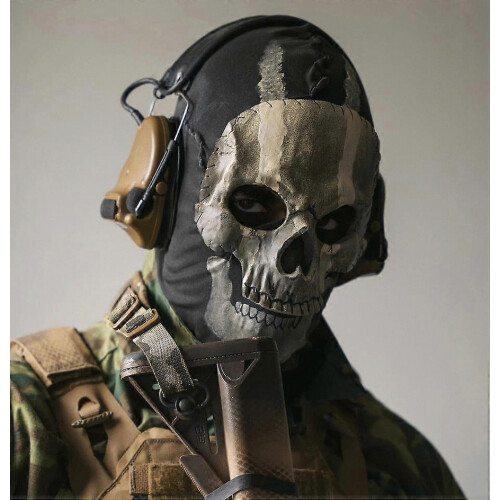 MWII Ghost Mask COD Cosplay Airsoft Tactical Skull Full Mask