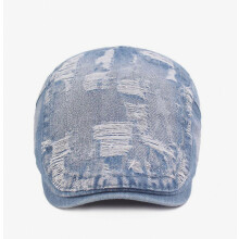 Flat Cap for Men,Beret Cap Unisex Denim Hat Newsboy Cap