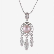 Damen-Halskette Traumfänger Valentinstagsgeschenk S925 Anhänger Perle Schlüsselbeinkette für Hochzeit