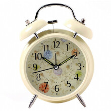 Colorful Flower Twin Bell Anime Alarm Clock Non Ticking Analogue Bell Clock