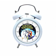 Nightmare Jack Skellington Twin Bell Anime Alarm Clock Non Ticking Analogue Bell Clock