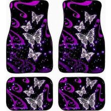 4 Pieces Car Floor Mats Black Marble Print Car Carpets Full Sets Universal Fit for SUV Protection Auto Foot Carpet