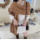 Solid Brown Elegant Shawls and Wraps with Bottons Winter Thicken Large Poncho for Lady 2