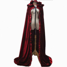 Cosplay Hooded Cloak Long Shawl Warm Poncho Show Costume for Christmas Halloween Show