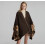 Dual Sided Flowered Pashmina Shawl Wrap Thicken Warm Poncho Open Front Cape for Lady 2