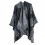 Thicken Shawl Scarf with Rose Pattern Open Front Poncho Winter Cardigant for Lady 1