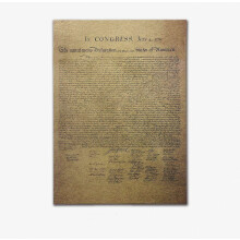 American Declaration of Independence Art Print Wall Decor Kraft Paper 40x30cm for Bar Coffee Shop Home
