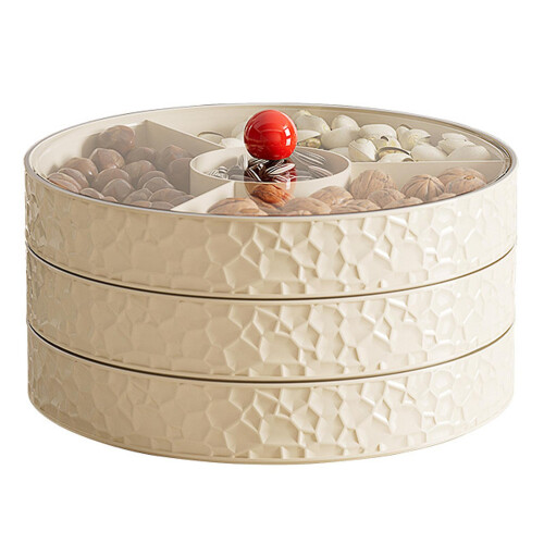 (3 Layers) Household Split Format Candys Tray Dust-proof Nuts Candys Container for Living Room