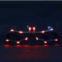 Lunettes LED lumineuses chauve-souris néon pour soirées cosplay, Halloween et DJ.