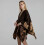 Dual Sided Flowered Pashmina Shawl Wrap Thicken Warm Poncho Open Front Cape for Lady 5