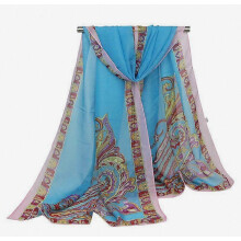 Silky Scarf Lightweight Satin Thin Wraps Chiffon Scarf Shawl for Lady
