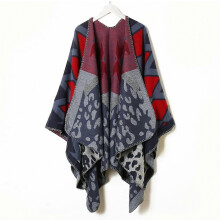 Women's Plaid Shawl Wrap Lady Poncho Pashmina Cardigant Blanket with Tassel