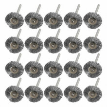 Edelstahl-Drahtbürsten-Set, 20-teilig, 3,0 mm Schaft, Polierbürsten für Dremel-Rotationswerkzeuge