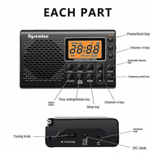 Φορητό ψηφιακό ραδιόφωνο FM/AM/SW πλήρους ζώνης με στερεοφωνική οθόνη 1