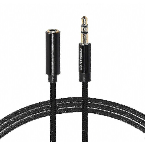 Καλώδιο επέκτασης ακουστικών 3.5mm Jack αρσενικό σε θηλυκό AUX, μαύρο 0.5m 2
