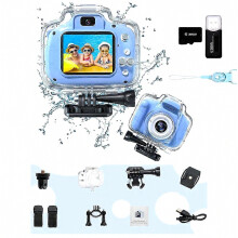 Mini Waterproof Camera for Kids, 2.0 Inch 1080p Full HD Display Screen, Kids Video Projection Camera, Digital Camera Blu