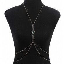 Herzförmige Strass-Brustkette, Körperkette für Frauen und Mädchen