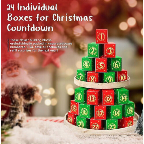 Ημερολόγιο Advent 2026, 24ήμερο μπουκέτο με ηλίανθους, ημερολόγιο αντίστρ 1