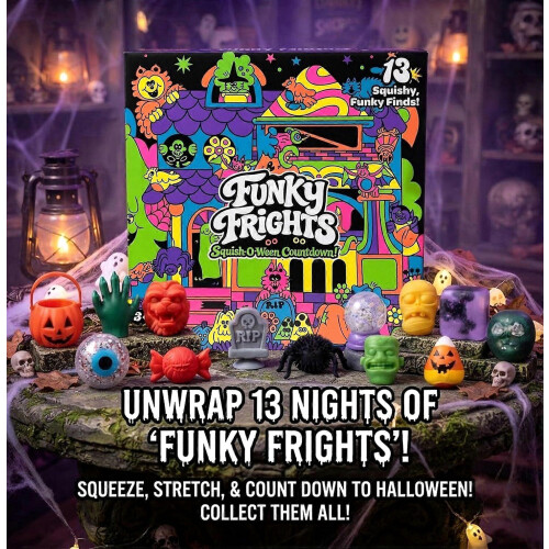 Funky Frights Ημερολόγιο Halloween Advent 13 Ημερών, Τρομακτικό Squishy Παιχνίδια Αν 2