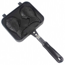 Taiyaki Double Fish Shaped Hot Dessert Waffle Cake Maker Pan Japanese Pancake Double Pan Fry Pan